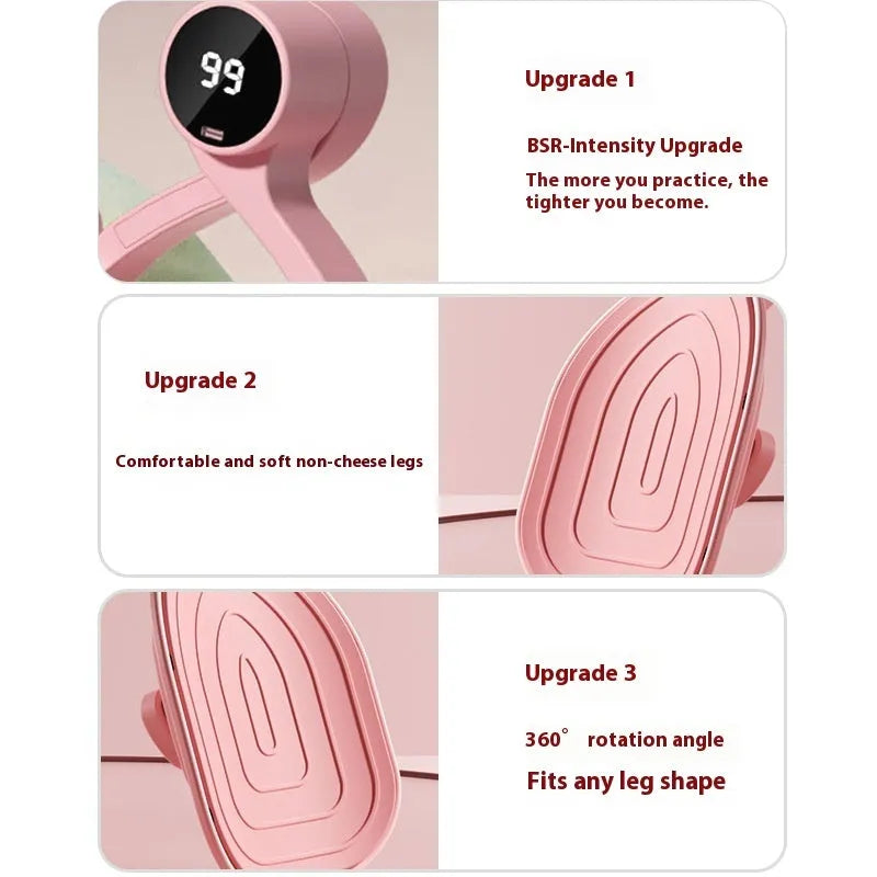 Pink pelvic floor muscle trainer with rubber coating and three resistance level settings