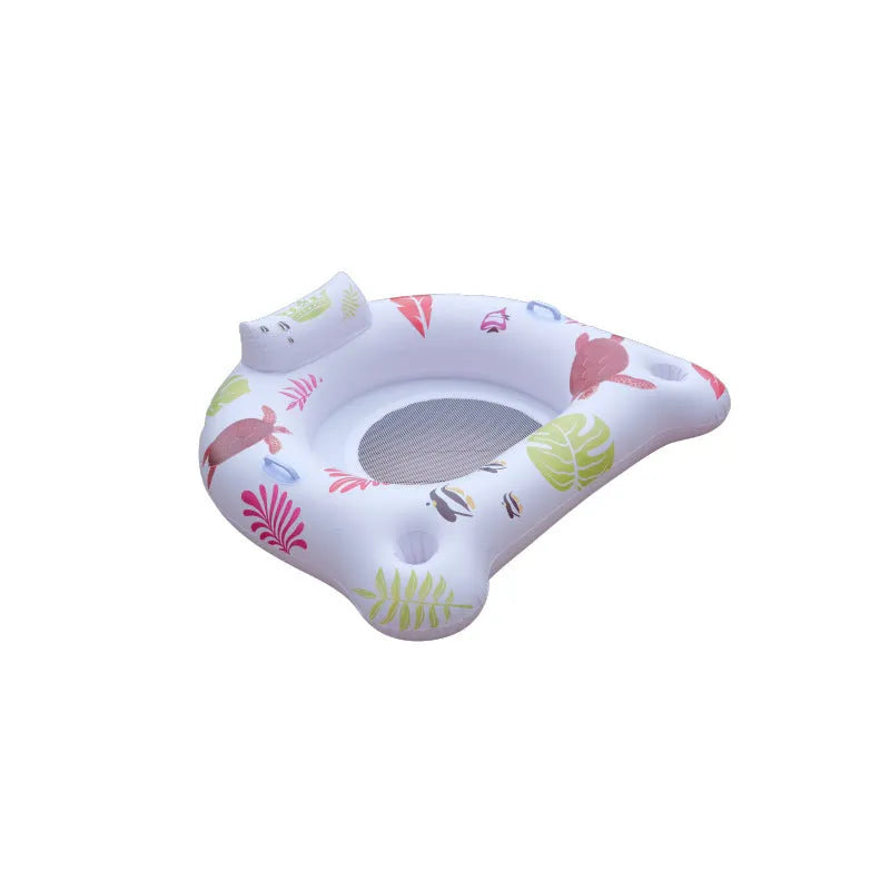 White U-shaped luminous inflatable float seat on water