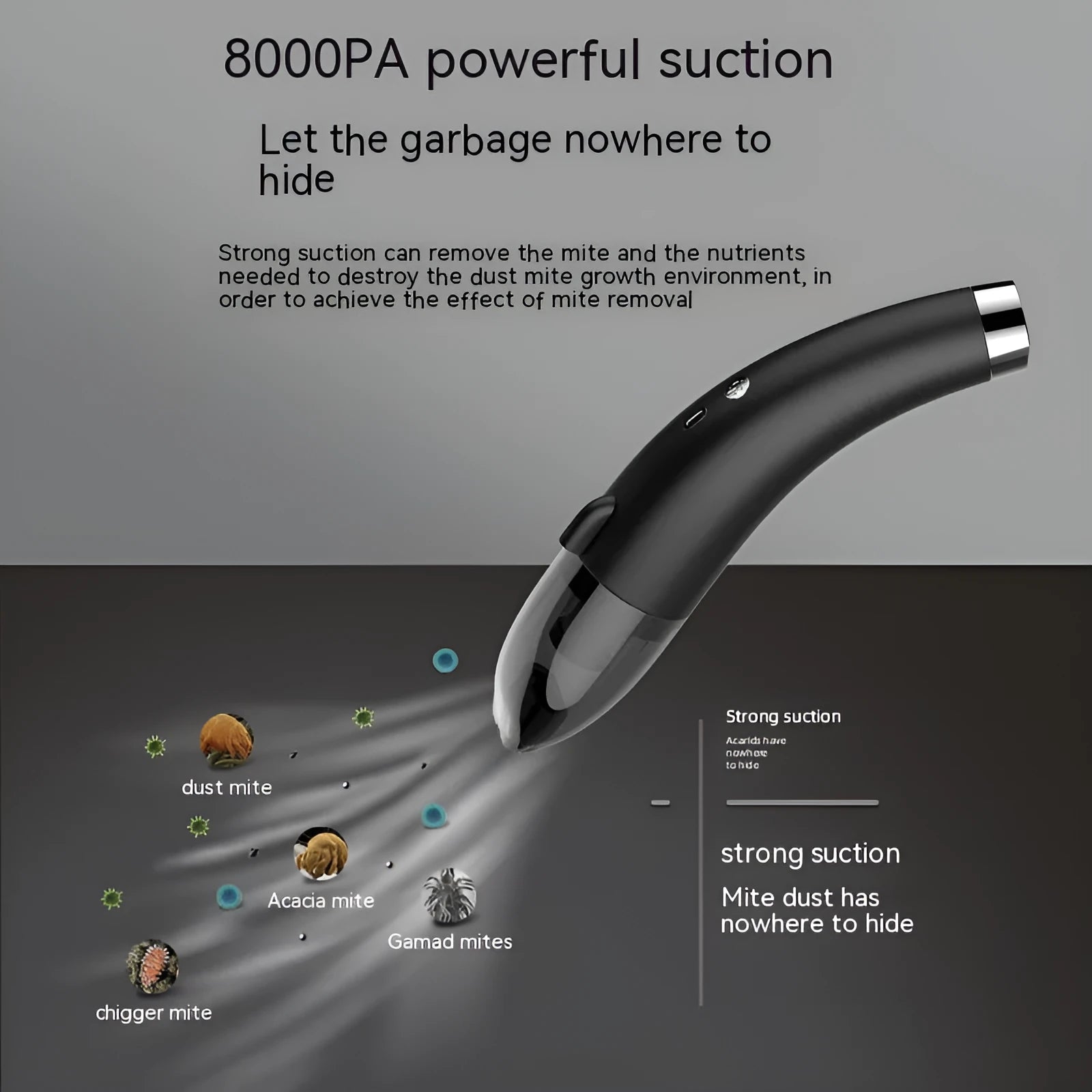 Handheld portable car vacuum cleaner with USB charging cable