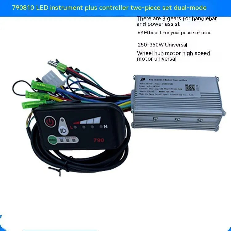 6-tube electric bicycle controller measuring 9x5x3cm for 24V 36V 48V systems up to 350W
