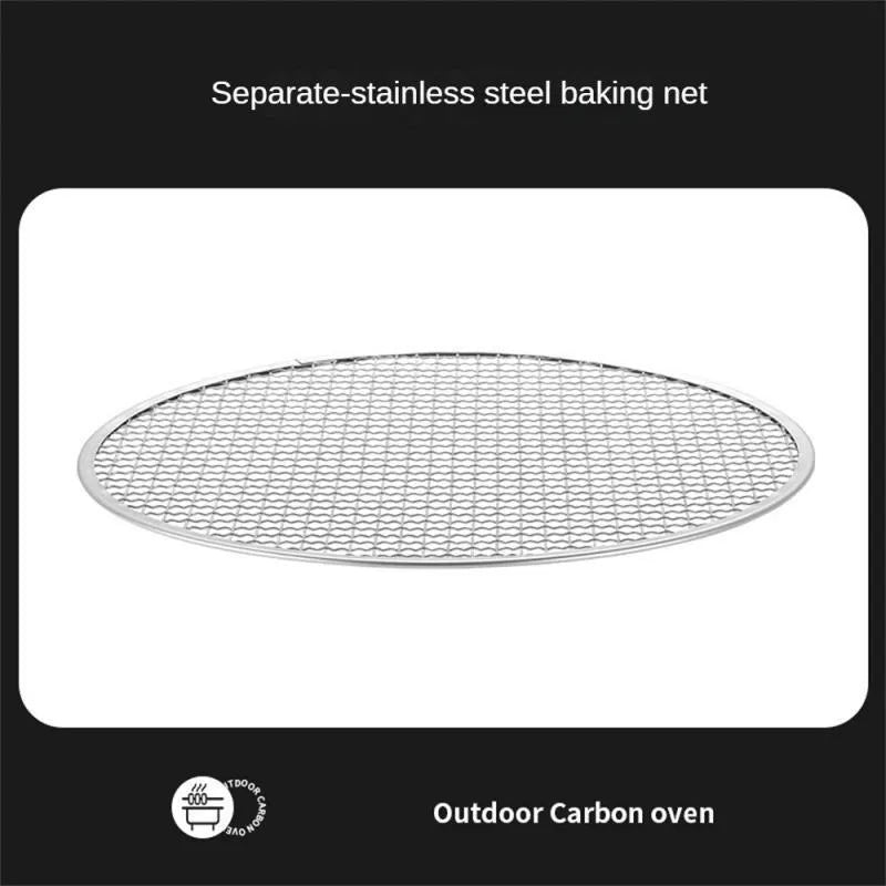 Portable stainless steel barbecue grill with detachable components and storage bag for outdoor cooking