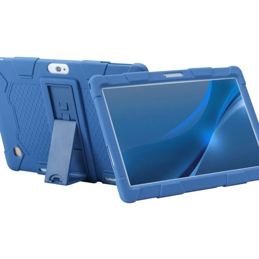 Silicone protective case for 10.1-inch tablet in various colours with integrated bracket feature