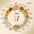 Natural crystal beaded bracelet with Duobao crystal beads in black gold Super Seven and natural colour variations