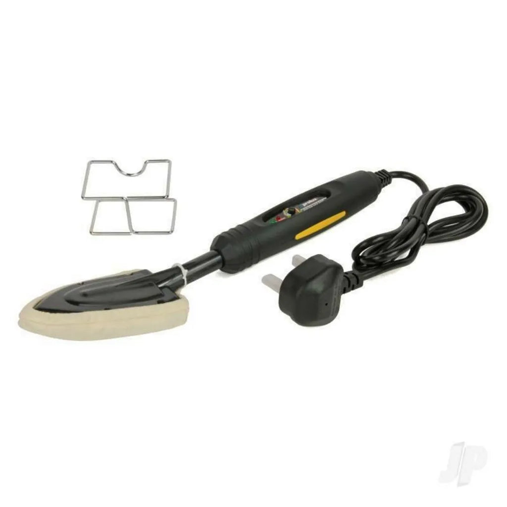 Electronic temperature control hot iron with PTFE-coated soleplate and heat-resistant bracket