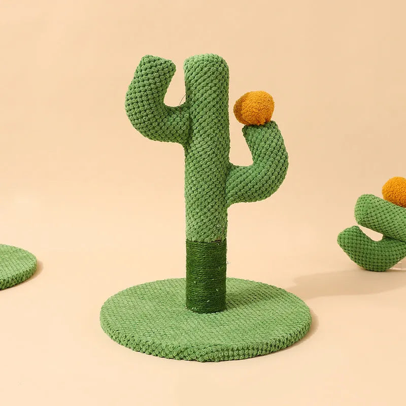 Cactus-shaped cat scratching post climber and a separate coconut tree panel for cats.