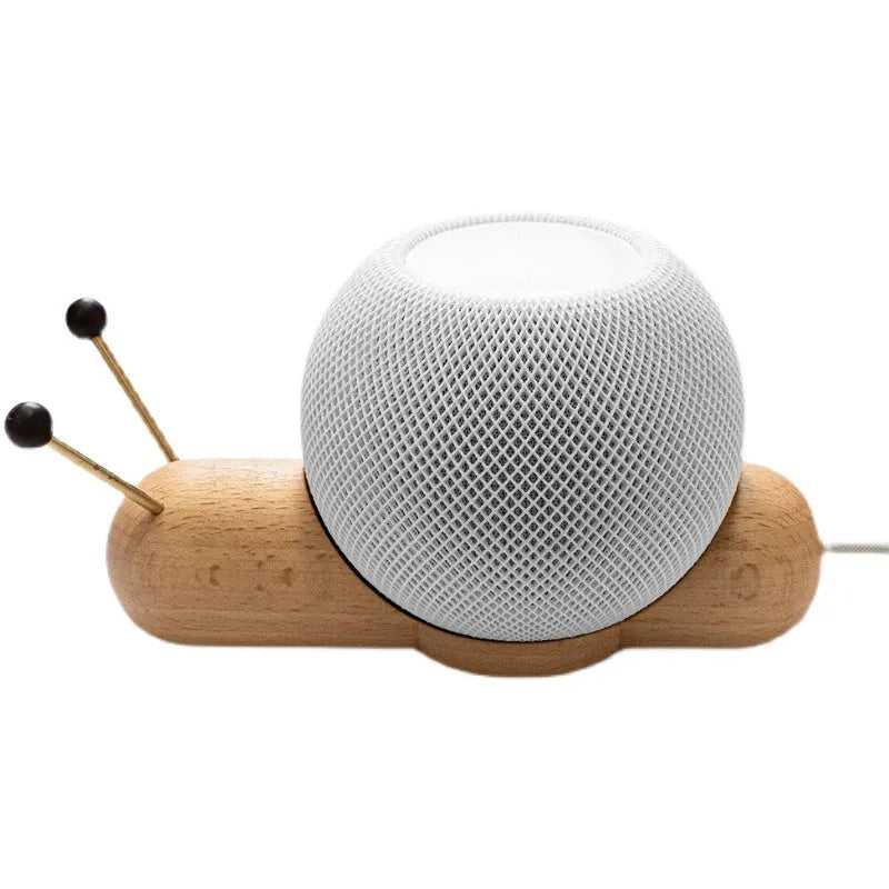 Khaki brown desktop bracket for smart speakers with non-slip base