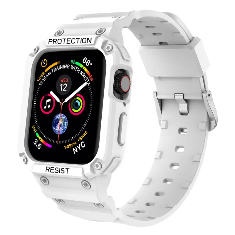 Apple Watch Series 8 compatible TPU sport strap in multiple colour options showing 38mm and 42mm sizes