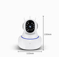 White wireless dome security camera for indoor and outdoor HD video surveillance.