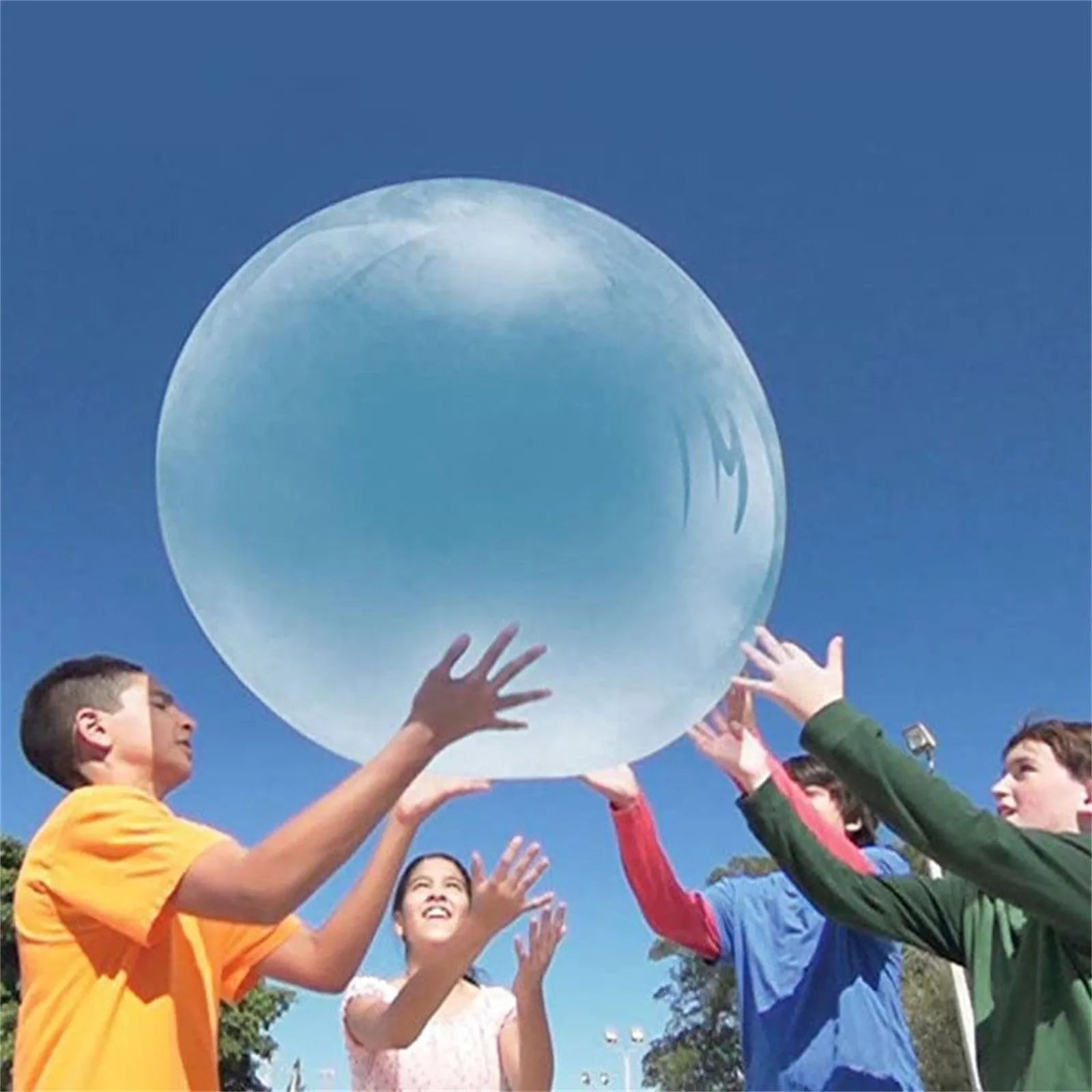 Large pink yellow green blue inflatable bouncy ball children's toy with TPR elastic material