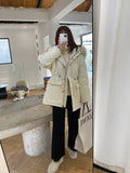 Women's cream white high waist wide-leg knitted trousers with dropped length