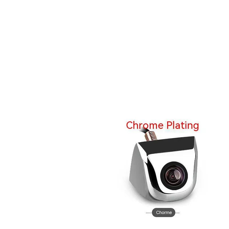 Black metal waterproof car rearview camera with lens and integrated cable for parking assistance.