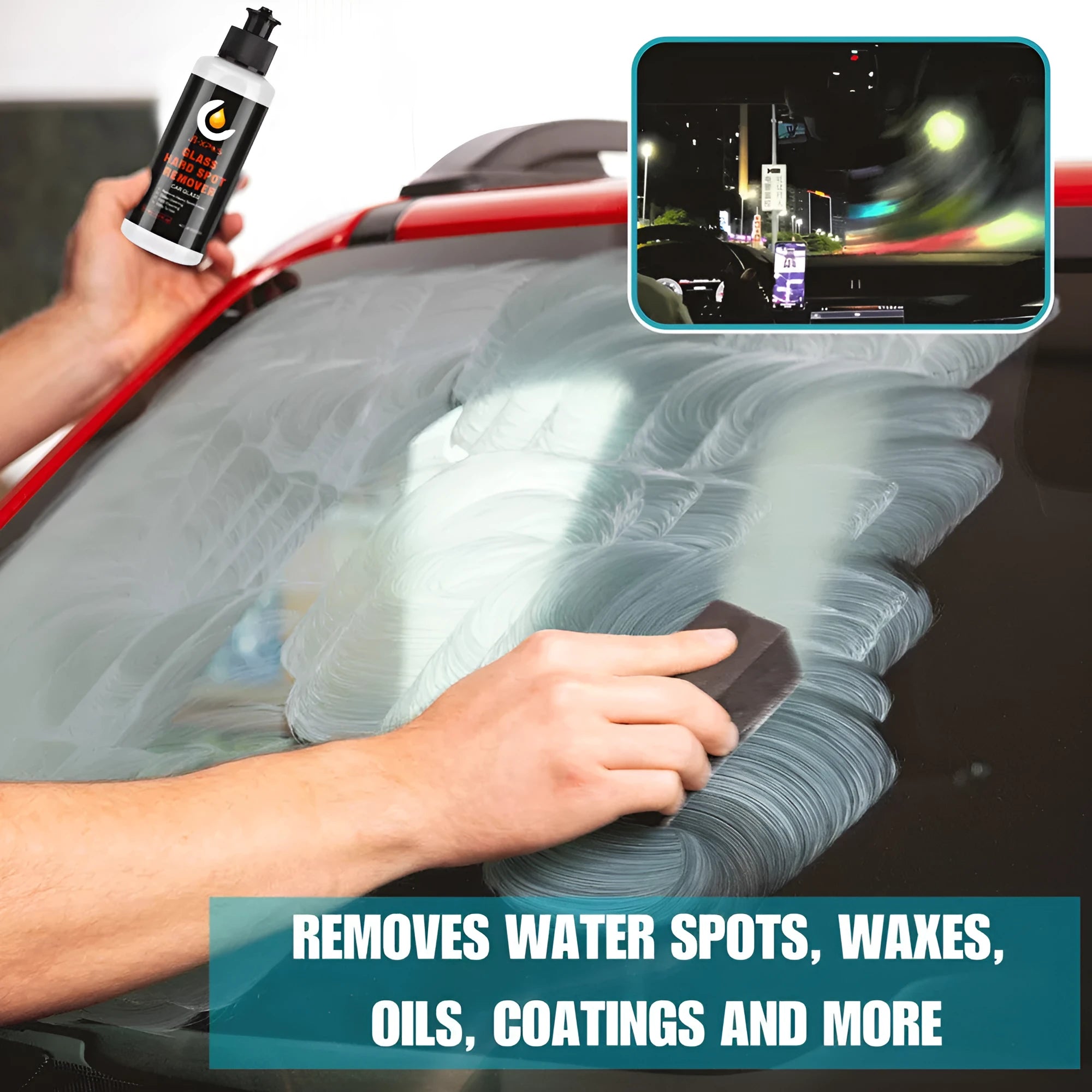 Glass oil film remover cleaning cream paste for car and home windows in 50ml 100ml 200ml sizes.