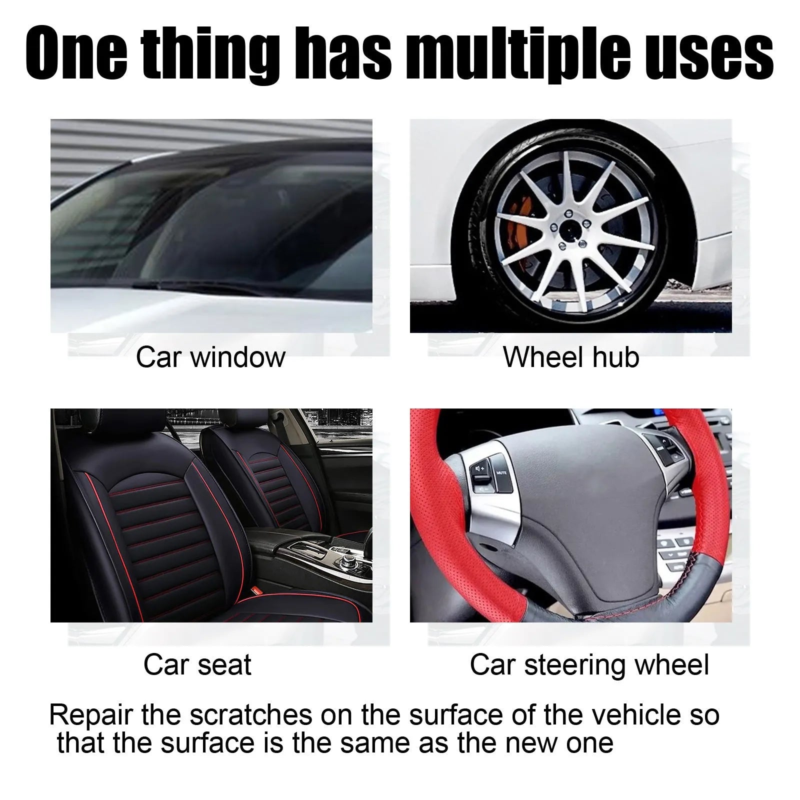 Car scratch repair cream tube and sponge for automotive paint restoration