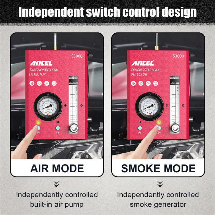 S3000 car smoke detector vacuum leak diagnostic tool with 12V power connection