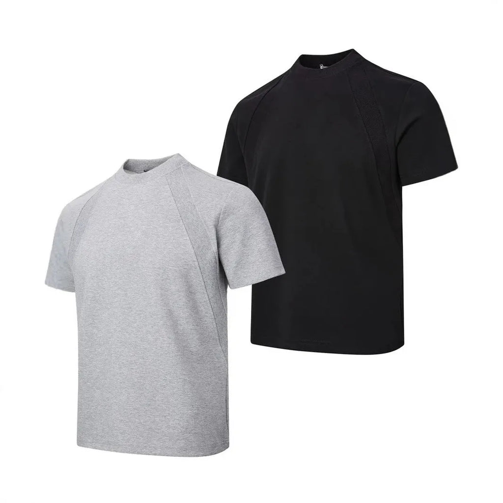 Short sleeve loose fit top with air layer stitching in polyester fibre