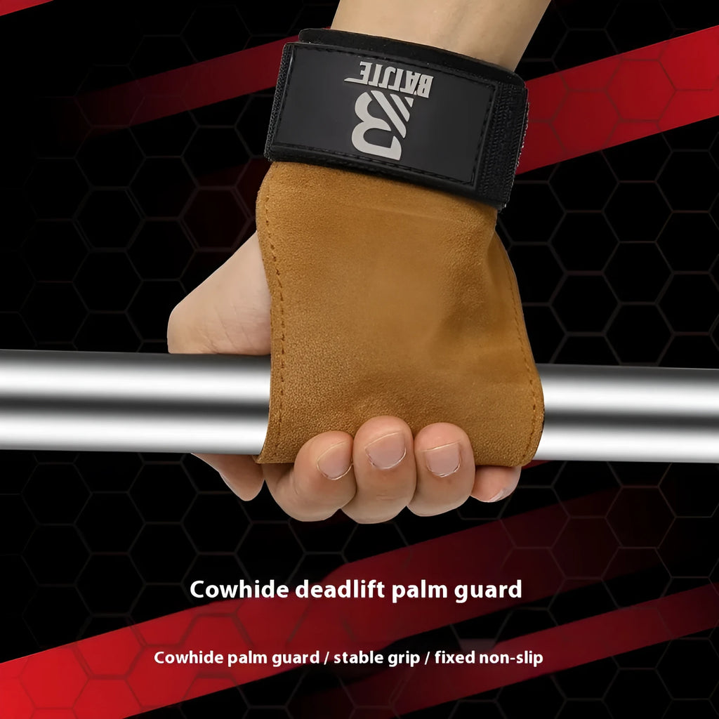 Brown horizontal bar pull-up wrist protector pair showing hard pull horizontal push design for fitness training