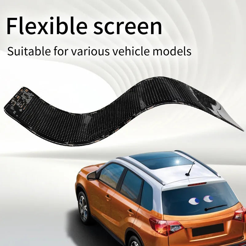 LED smart bumper sticker display screen for cars with phone control