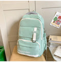 Waterproof nylon school backpack with curved shoulder straps in various colours