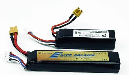 Replacement lithium battery for children's soft elastic air toy gun, 7.4V 900mAh or 11.1V 2000mAh, cylindrical cells with SM Odamiya XT30 Tamiya connectors