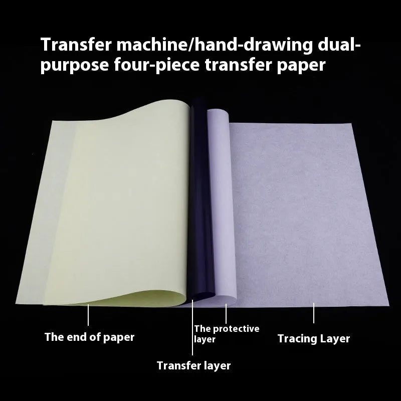 A4 tattoo transfer paper sheets with transfer paste gel for hand drawing and machine conversion