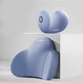 Automotive memory foam headrest and lumbar support pillows with cotton covers in various two-tone colours.
