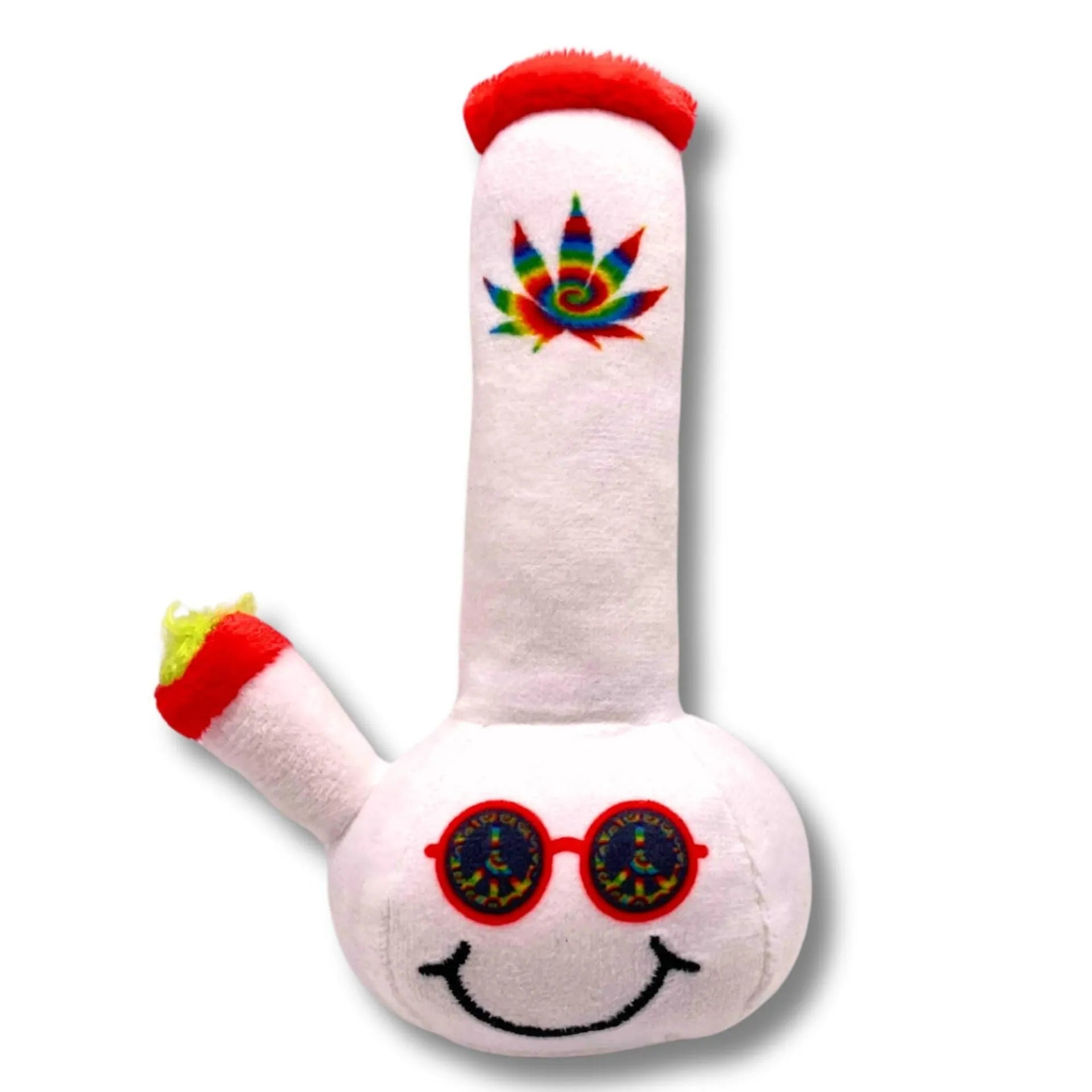 24cm plush dog squeaky toy with printed pattern for biting and chewing play