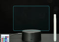 3D acrylic message board light with coloured illumination and handwritten text on surface