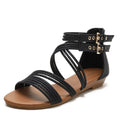 Women's open-toe wedge sandals in light green with a back zipper, decorative belt, and thick rubber sole.
