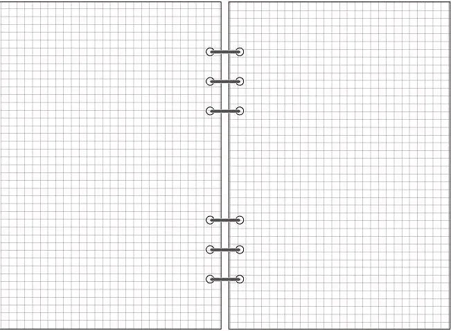 6-hole loose-leaf refill pack with A5 Daolin paper sheets showing blank, dot, line and square grid layouts