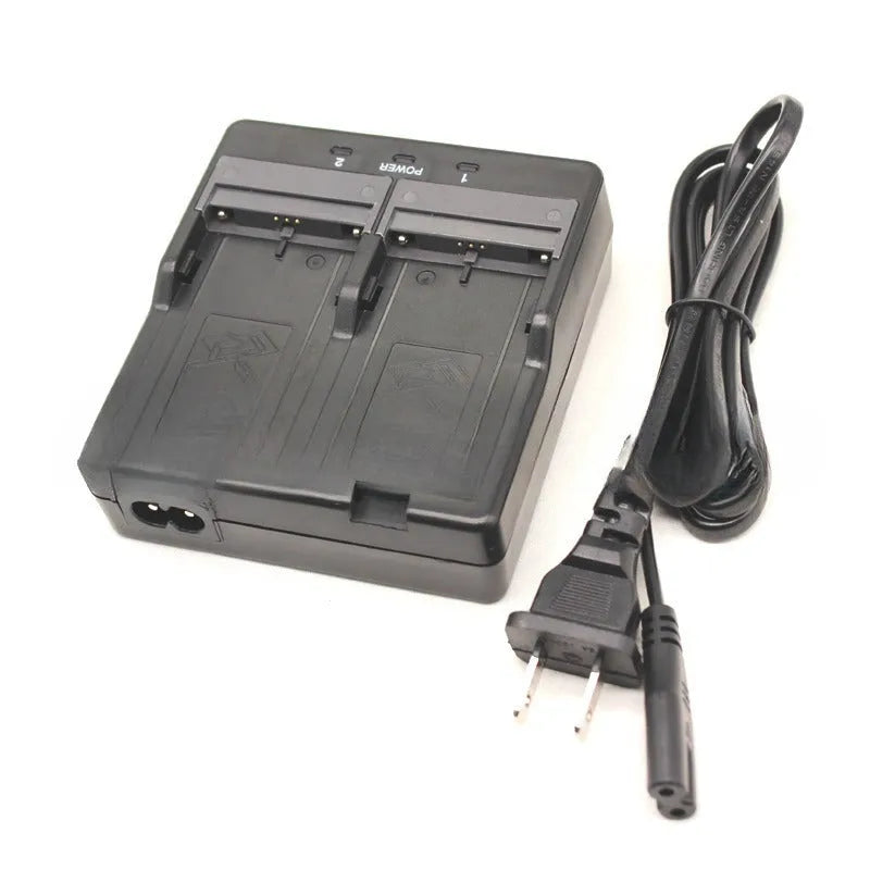 CDC68D dual battery charger for total station instruments with black casing and two charging slots