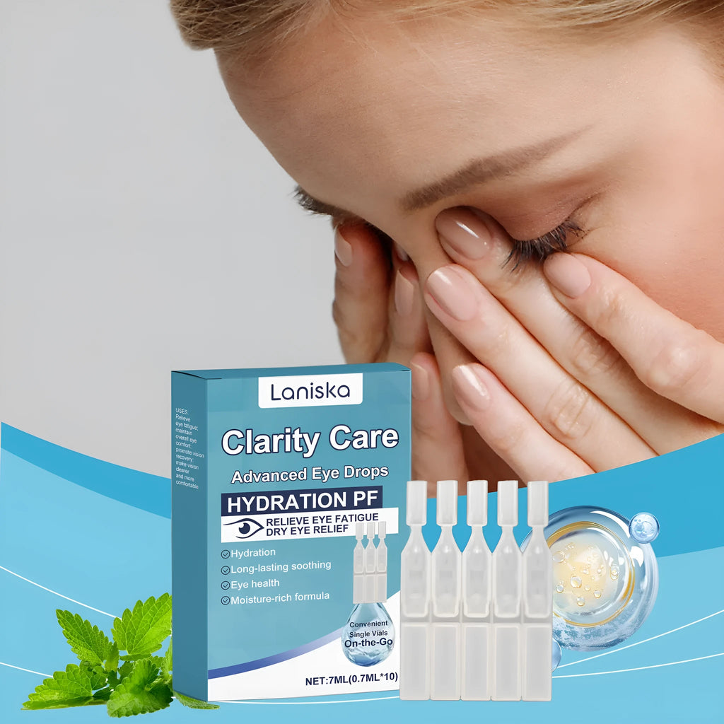 15ml bottle of moisturising eye drops with mint leaf and sodium hyaluronate for dry eyes
