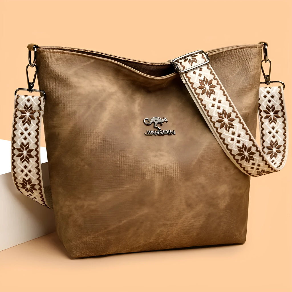 Soft PU crossbody shoulder bag in pink, grey or yellow with polyester lining