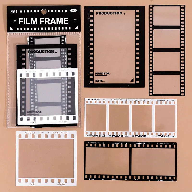 15 retro frame decorative stickers with transparent backing for journals and scrapbooks
