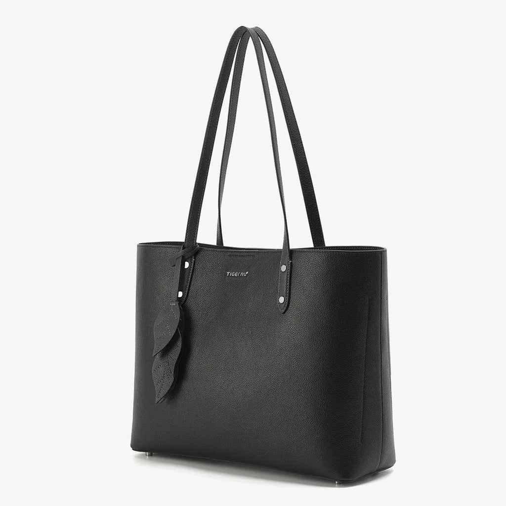 Urban simplicity women's large capacity leather handbag in apricot, shell shape, soft handle, 28x35x13cm