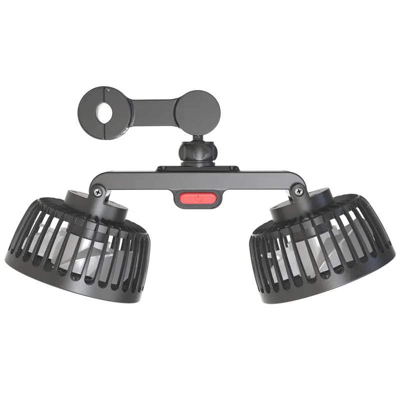 Black car USB-powered rear pillow fan with single head and adjustable large wind output