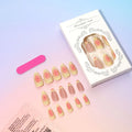 Detachable fake nails with 3D cartoon flower armour pieces in colour TY-318 with jelly glue and filing strip