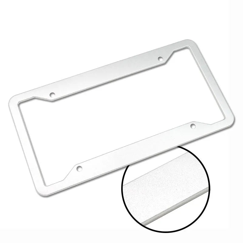 Aluminium alloy licence plate frame for UK vehicles in multiple finish options