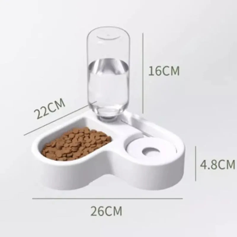 White pet water fountain for cats and dogs with stainless steel drinking top.