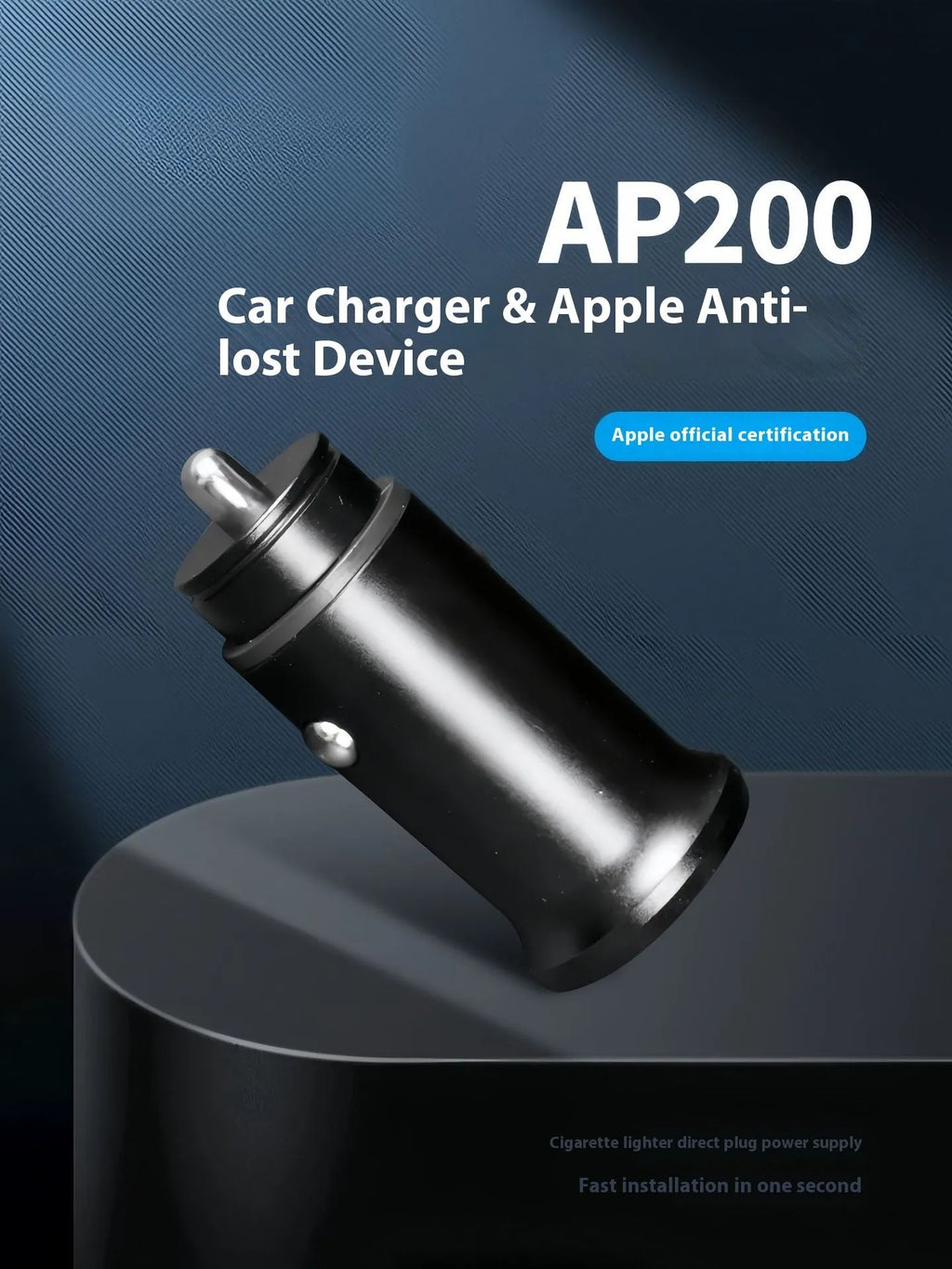 Black ABS plastic GPS car charger locator for 12V socket vehicle tracking.