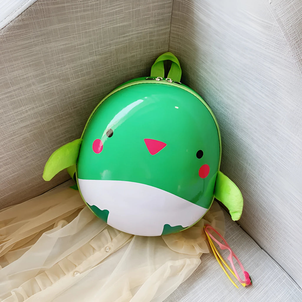Children's hard shell backpack with cute cartoon animal design, suitable for kindergarten boys and girls aged 2-6