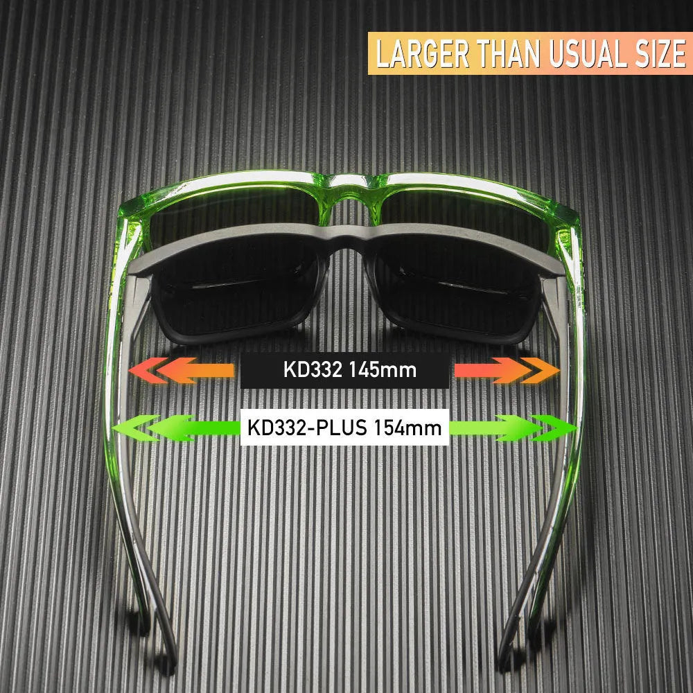 Square hip hop style sunglasses with polarised lenses in a colour from the PLUS-C range