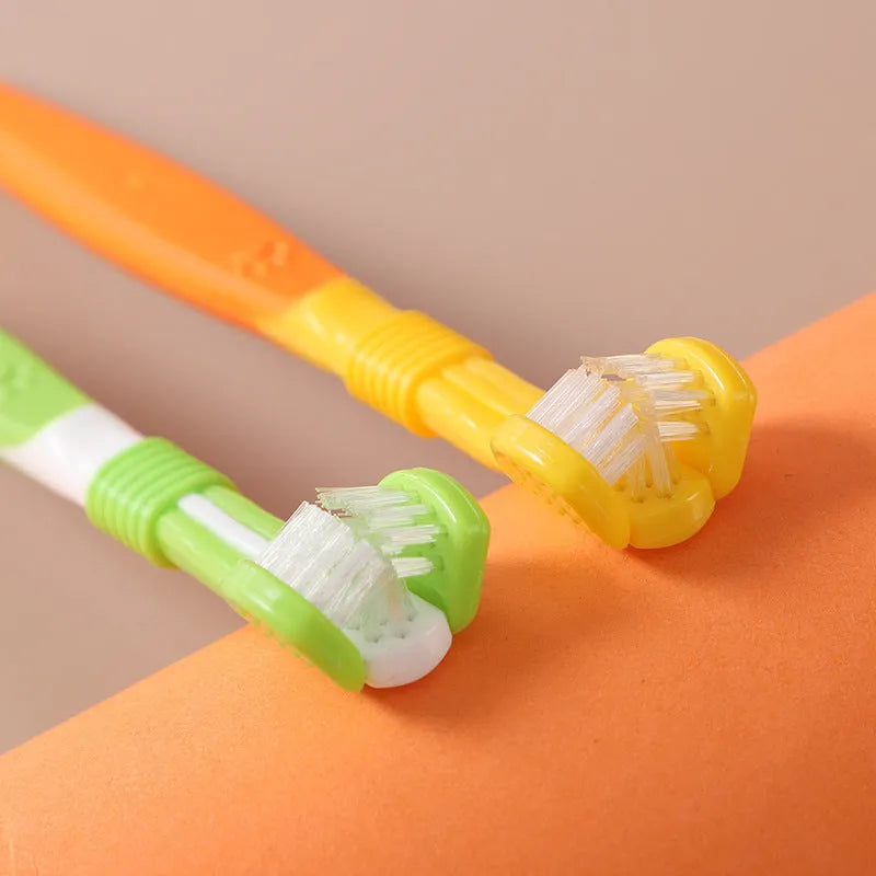 Multi-colour pet toothbrush for oral cleaning with plastic nylon construction