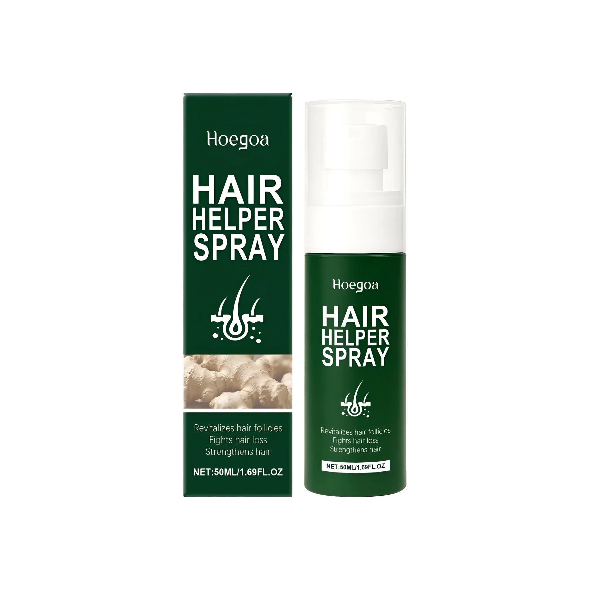 50ml hair helper spray bottle with ginger root oil and Polygonum multiflorum extract