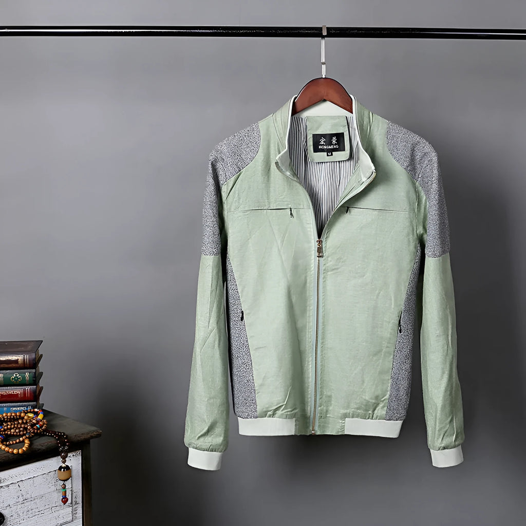 Men's thin linen jacket in regular cut with cotton fabric, available in multiple colours and extended sizes