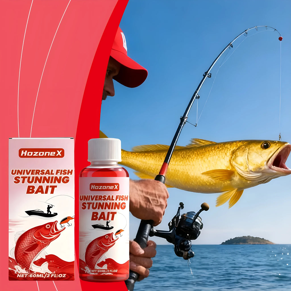 60ml bottle of Universal Fish Stunning Bait liquid attractant for freshwater and saltwater fishing