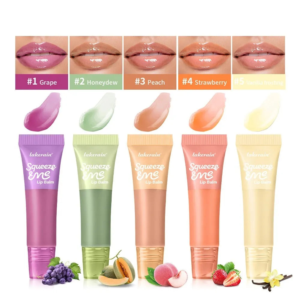 Sweet fruit flavour moisturizing squeeze lip balm 6g in grape flavour