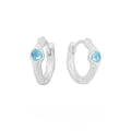 Burnt silver women's ear clip with geometry design and round elements in 925 sterling silver