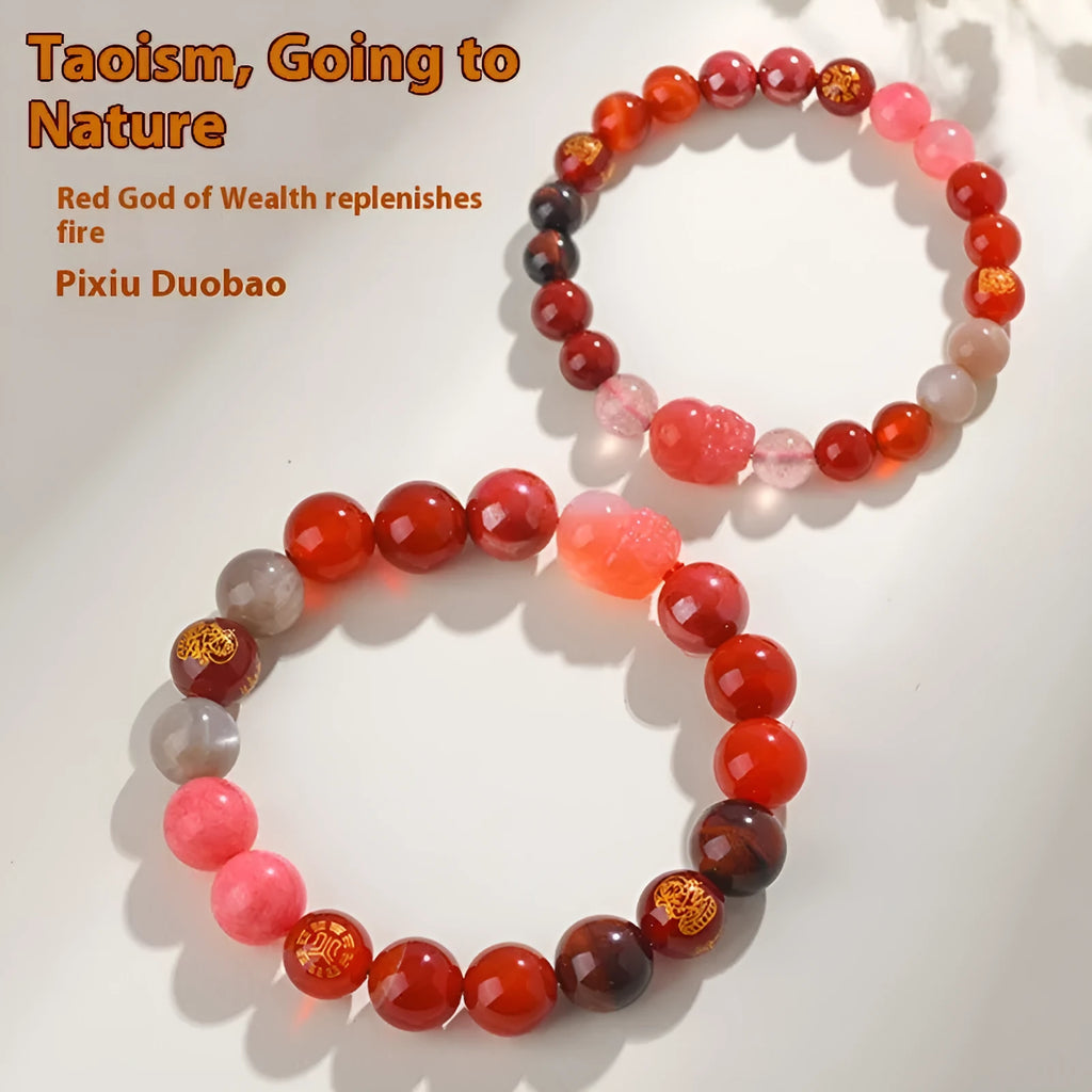 Five Elements crystal bracelet with geometric beads in Gold, Wood, Water, Fire, or Soil colours