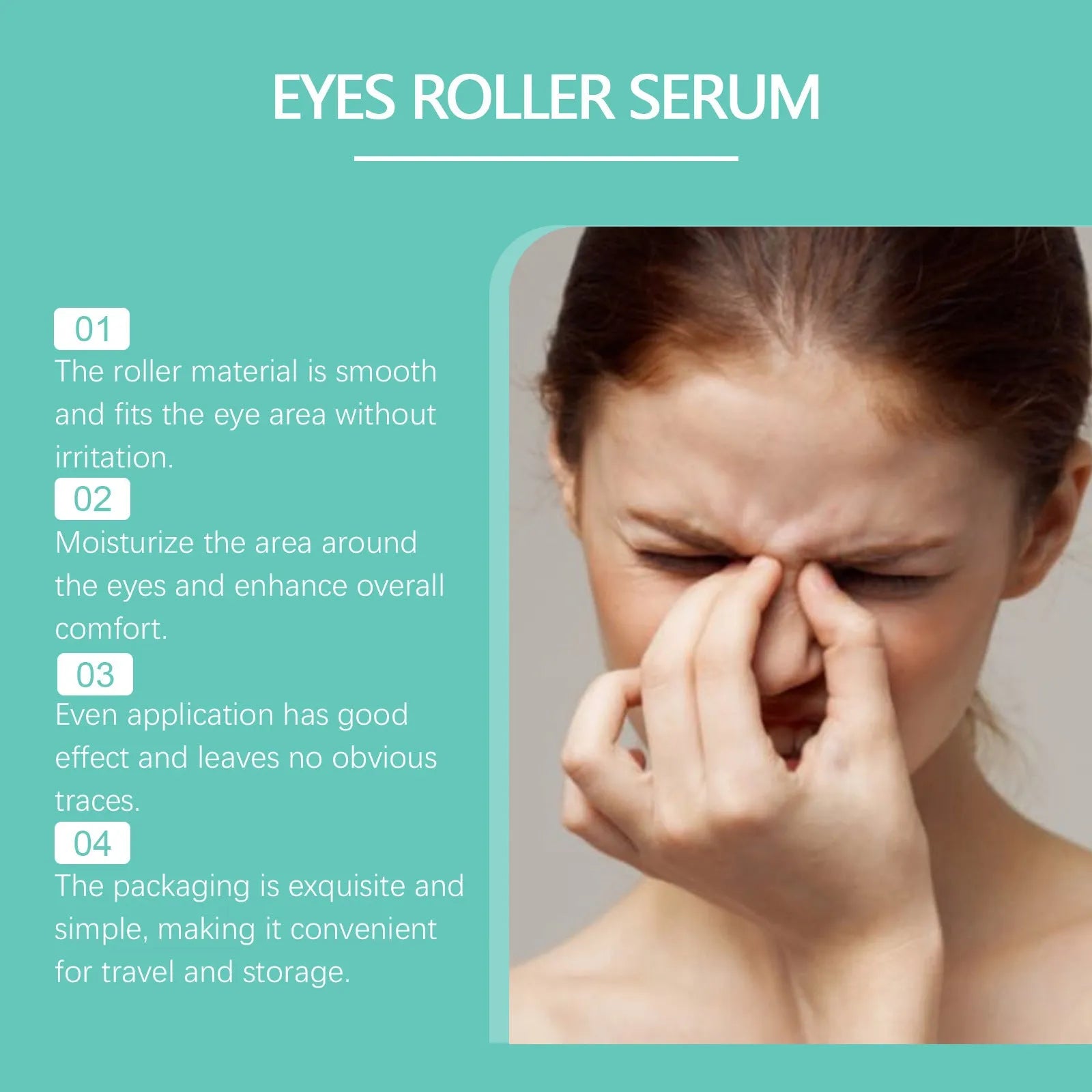 8ml capacity eye care ball for mild massage and cooling relief around the eyes.