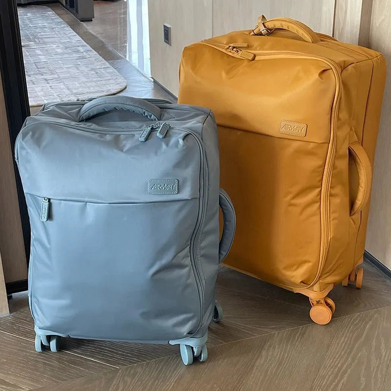 Waterproof oxford cloth luggage suitcase with universal wheels in bluestone green colour